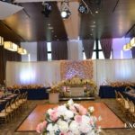 A room decorated for wedding